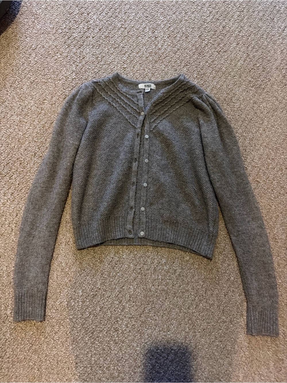 BB Dakota Heather Gray Button-Front Knit Cardigan